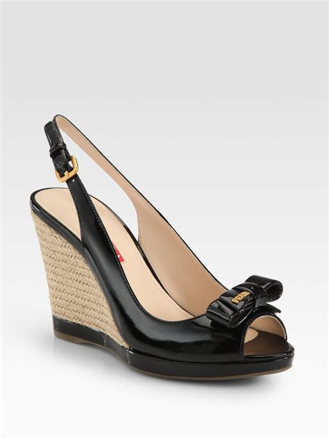 prada leather espadrille sandals|prada leather espadrille wedge sandals.